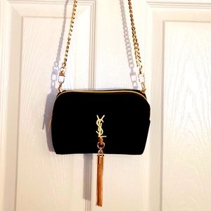 Saint Laurent Black Velvet Beauty Bag